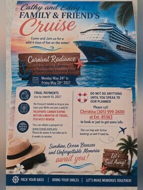Cathy & Eddy's Family & Friends Cruise
